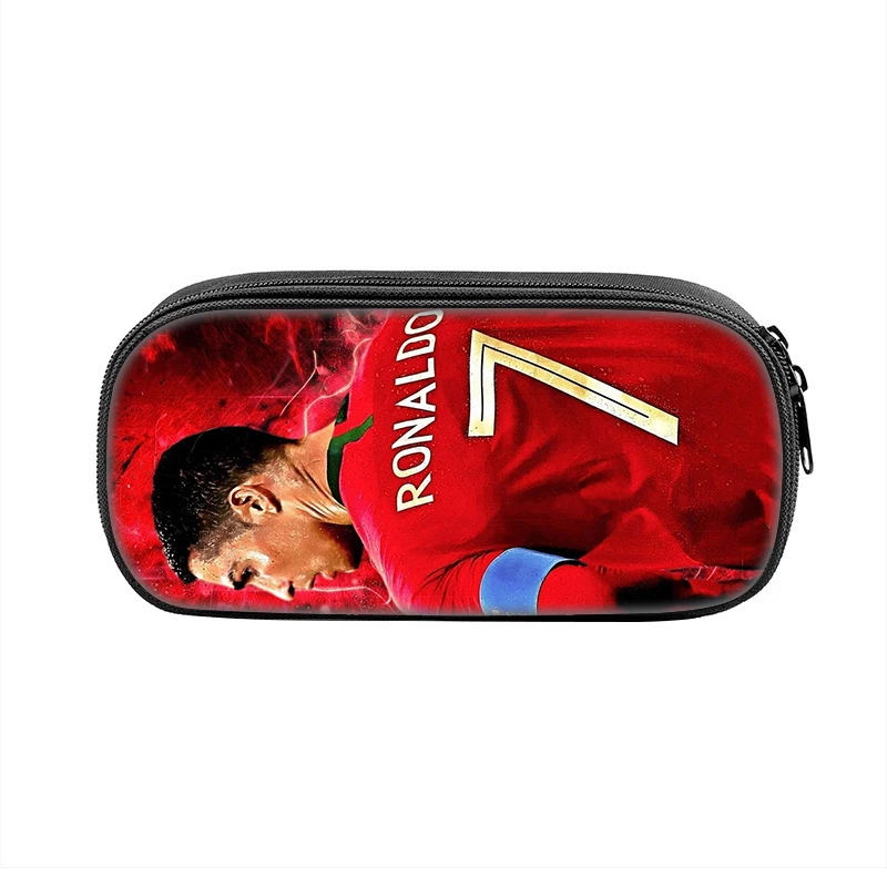 رونالدو بنين بنات مقلمة حقيبة أقلام رصاص نجم كرة القدم سستة صندوق رصاص للبنين بنات أفضل هدية حقائب مستحضرات التجميل للسيدات