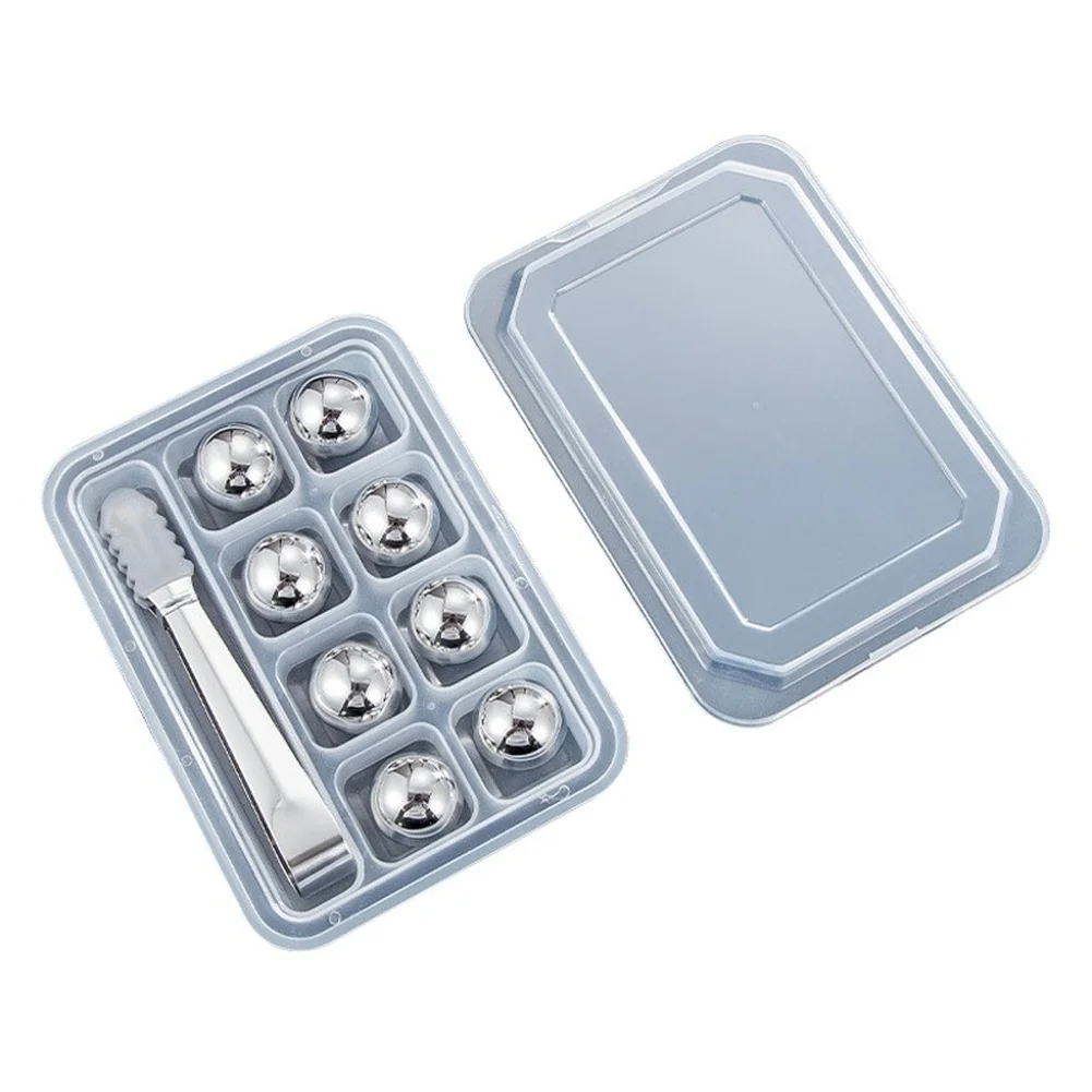 Stainless Steel Round Ice Cubes for Whiskey 304 Grade Reusable Chillers Fast Cooling No Melting No Flavor Loss