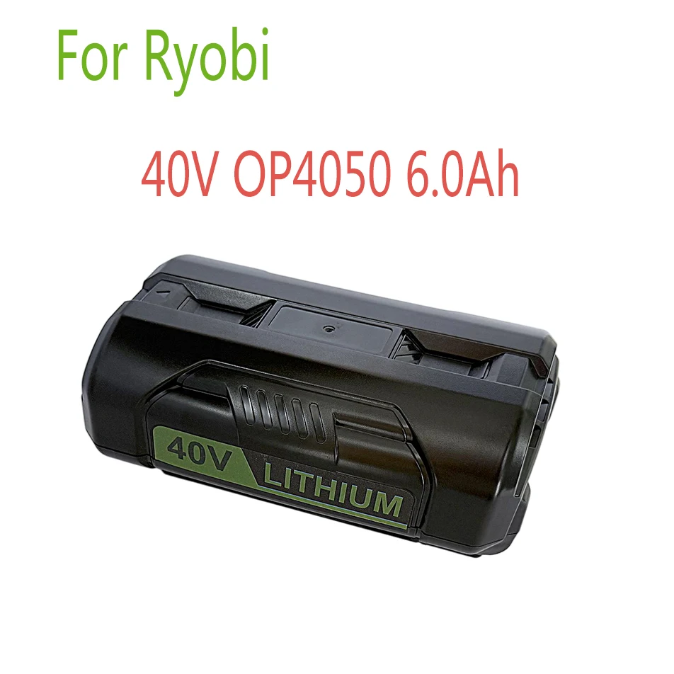 

For 40V Ryobi 6.0Ah Li-Ion Rechargeable Battery For RY40502 RY40200 40V Cordless Power Tools Battery OP4050 OP4026 OP40401