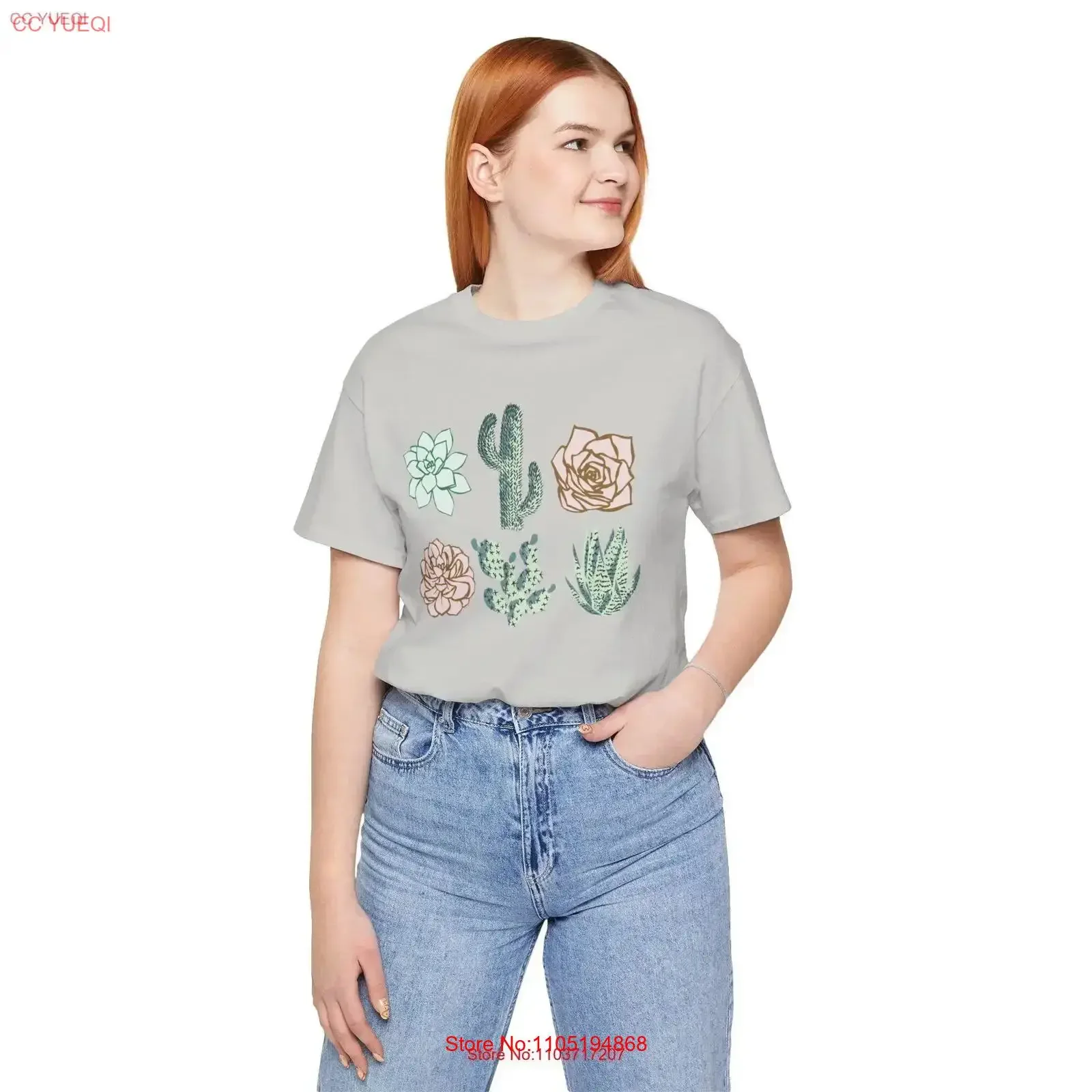 

Succulent T Shirt vintage Washed Top For Everyday Wear Versatile graphic streetwear Stretched Stylish Soft homme Comfortable