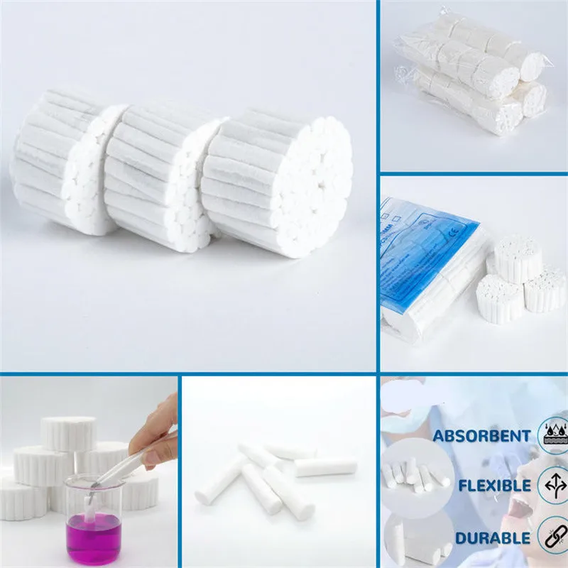 50/2000PCS Disposable Cotton Rolls For Dental Medical Surgical Teeth Whitening Cleaning Disposable Lip Tattoo Skin Cotton Stick