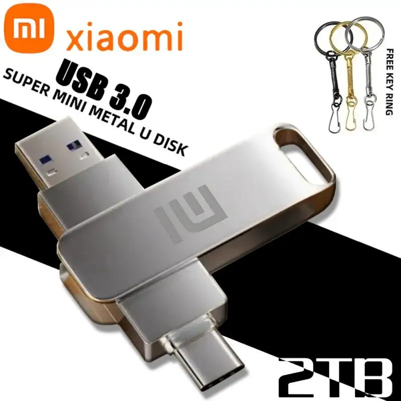 NEW Xiaomi USB 3.0 Flash Drive High Speed Pen Drive 2TB Usb 3. 0 Memory Stick 1TB Flash Pendrive 128GB Metal Memoria Usb Disk