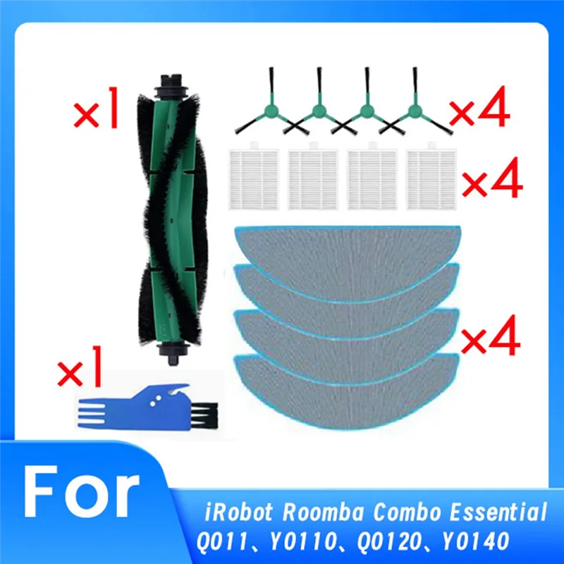 YCOC-For Irobot Roomba Combo سلسلة أساسية Q011/Y0110/Q0120/Y0140 روبوت روبوت استبدال أجزاء حزمة ملحقات فراغ أساسية