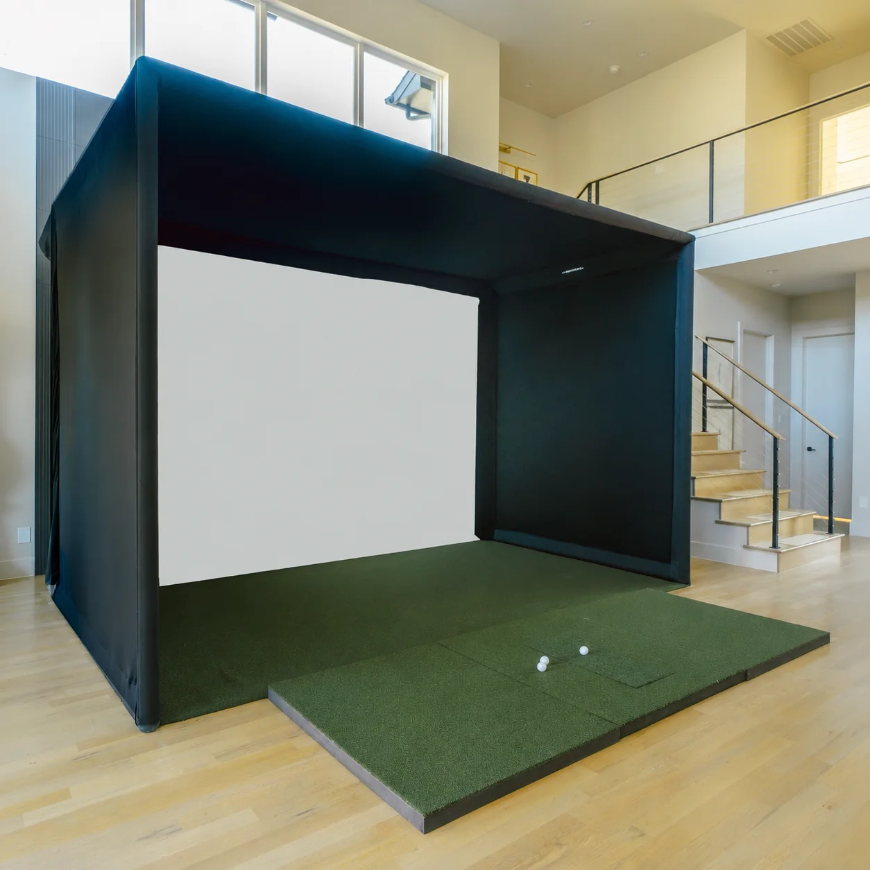 Professional Supply Custom Size Complete Kit Frame Net HD Impact Screen Space Saving Golf Simulator Enclosure