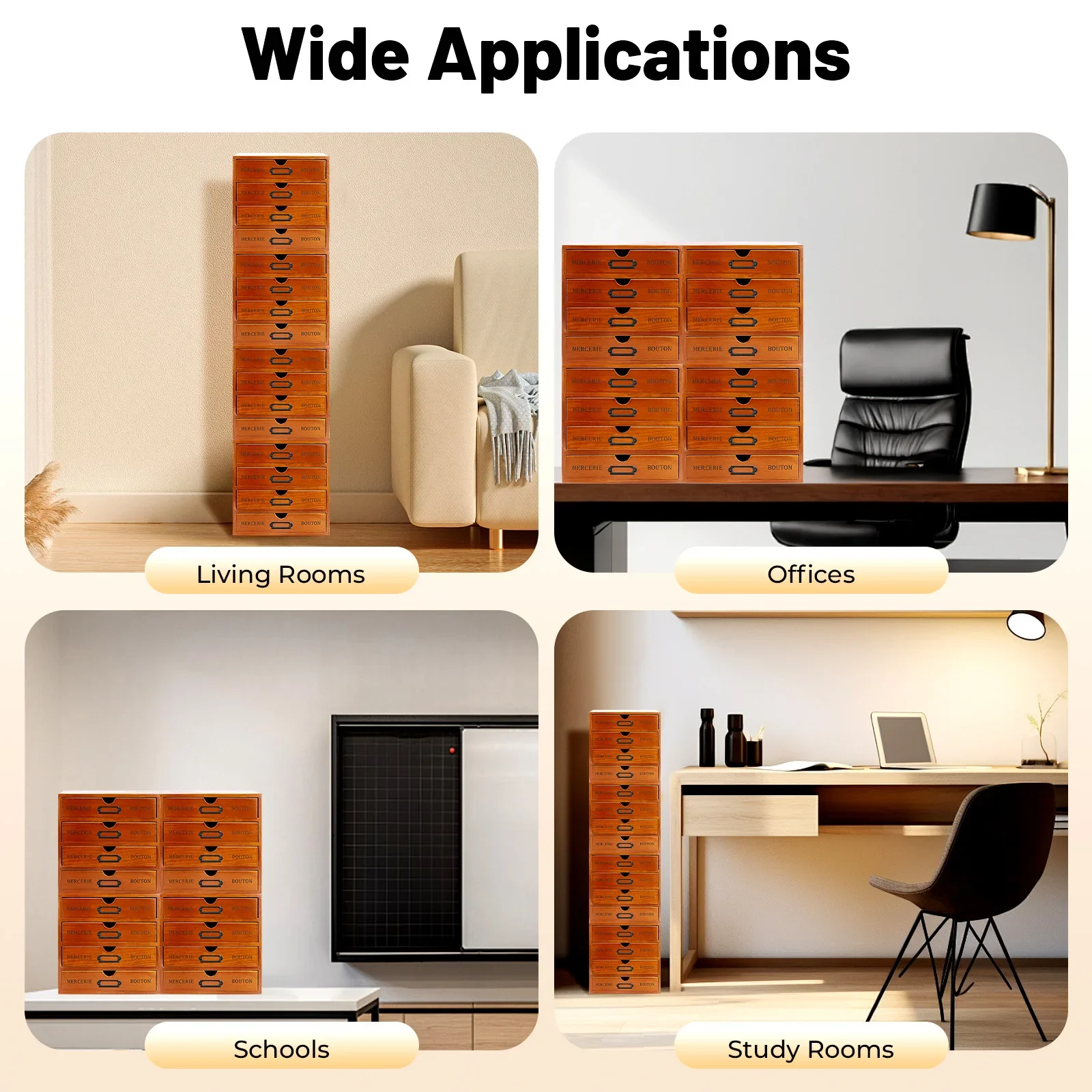 4Pcs 4-Layer 16 Drawer File Storage Box for office school to store office supplies, folders, personal items