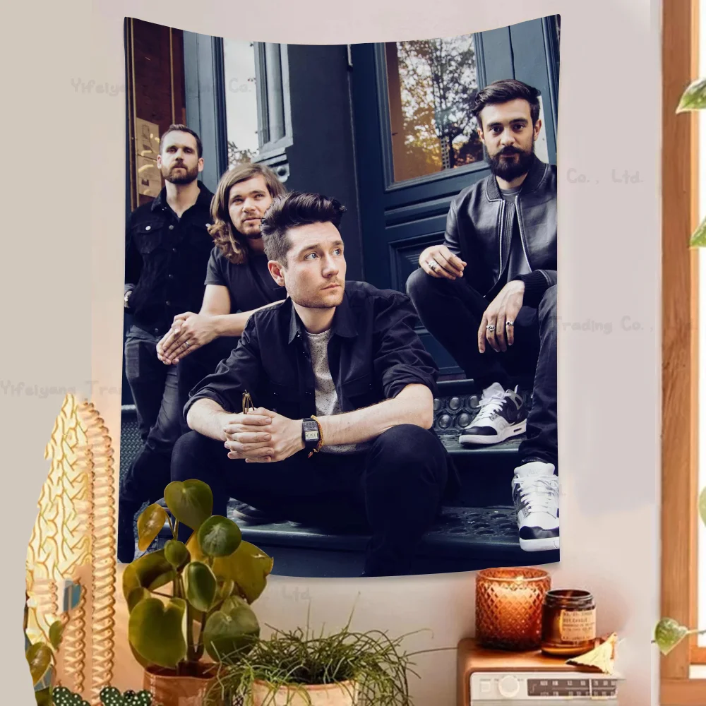 B-Bastille Band Anime Tapestry Hippie Flower Wall Carpets Dorm Decor Wall Hanging Home Decor