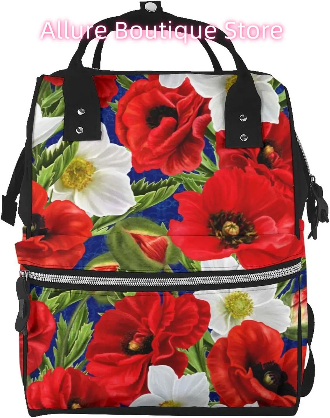 

Винтажная сумка для подгузников с маком, рюкзак для женщин, большая вместительная сумка для подгузников, многофункциональные водонепроницаемые рюкзаки для мамы, папы, незаменимые