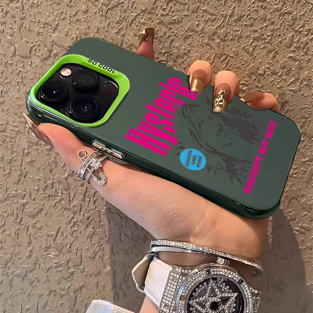 حافظة هاتف H_Hysteric G_GlamourS Girl لهاتف iPhone 17 16 15 14 13 12 Pro Max Plus غطاء خلفي ناعم متدرج ملون من مادة البولي يوريثان الحراري