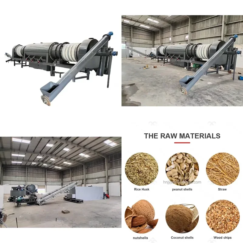 2026 CE 700-800 Kgh Smokeless Coconut Shell Continuous Type Charcoal Carbonization Furnace Rice Husk Biochar Charcoal Making