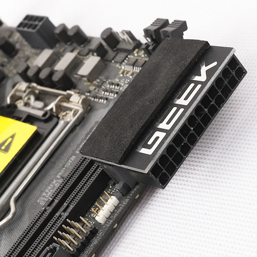 ATX 24Pin Female to 24Pin Male Connector 90 Degree Motherboard Power Adapter