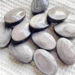 Natural Silvery Obsidian Palm, Natural Crystal Polishing Stone, Home Decoration