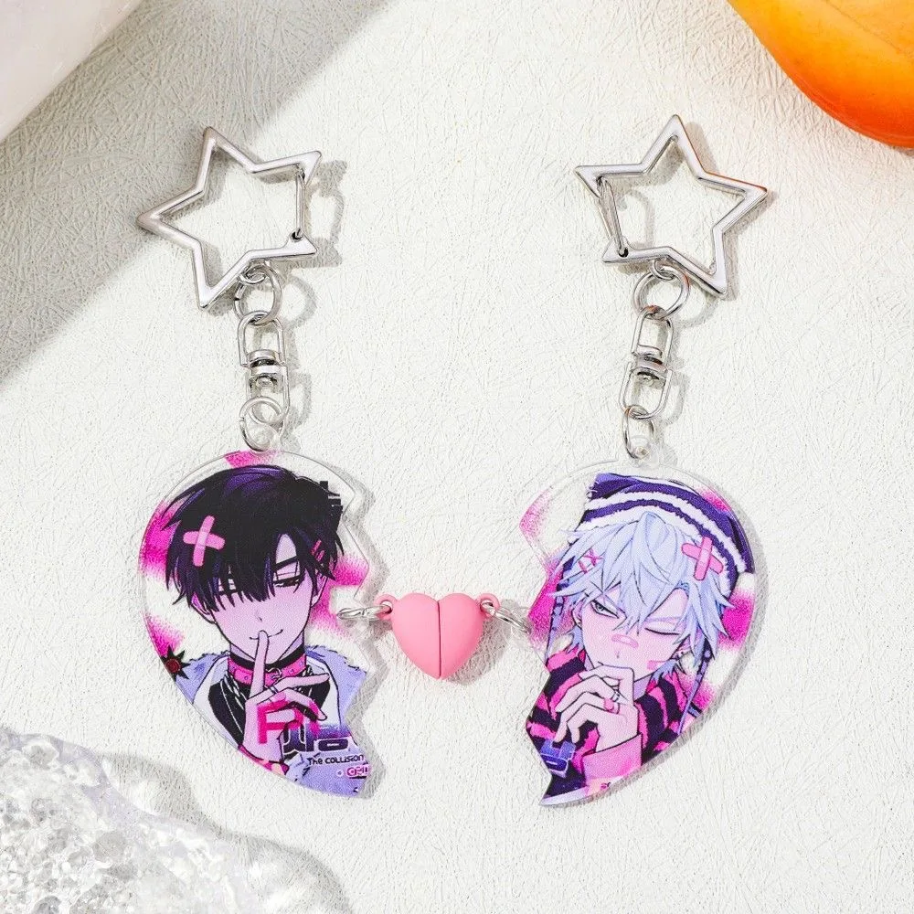 Anime ALIEN STAGE Keychain Till Ivan Heart-Shaped Magnetic Pendant Cute Bag Pendant Key Ring Acrylic Cartoon Girl Gifts