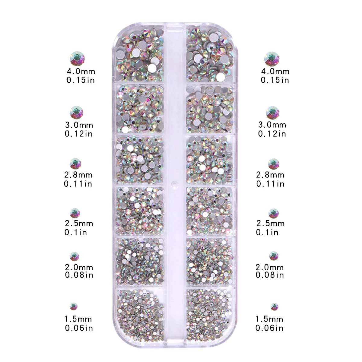 3 صناديق من أحجار الراين للأظافر متعددة الأوجه طقم ألماس AB إكسسوارات أظافر ذهبية وفضية مناسبة لـ DI