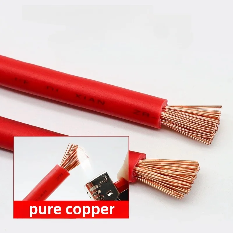 Battery Inverter Cable Set with Terminals 8/6/4/2AWG Stranded Copper Cord Solar Power Connection Wire with Lug