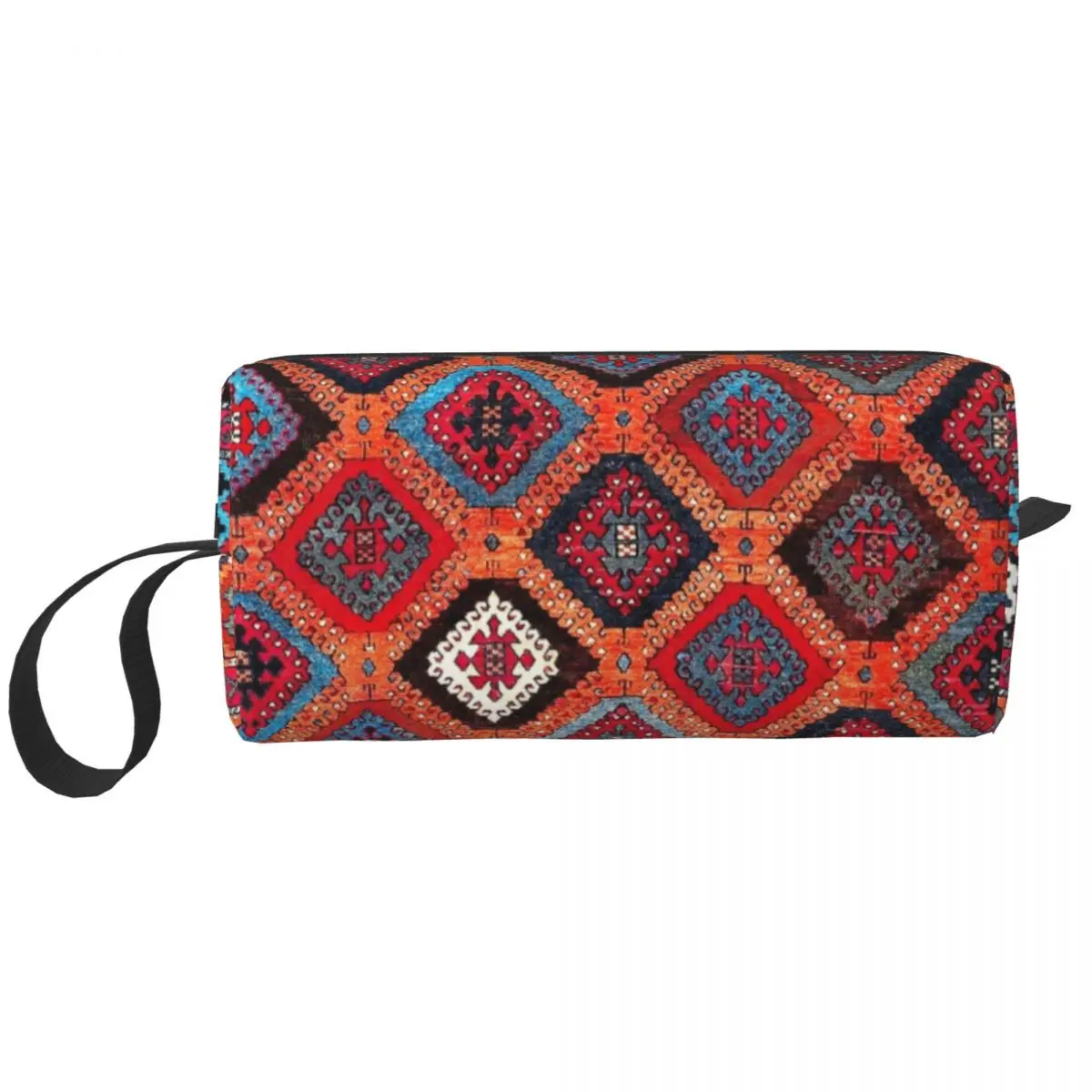 Sarkisla Sivas Bohemian Turkish Kilim Toiletry Bag Portable Cosmetic Makeup Organizer for Women Beauty Storage Dopp Kit Box