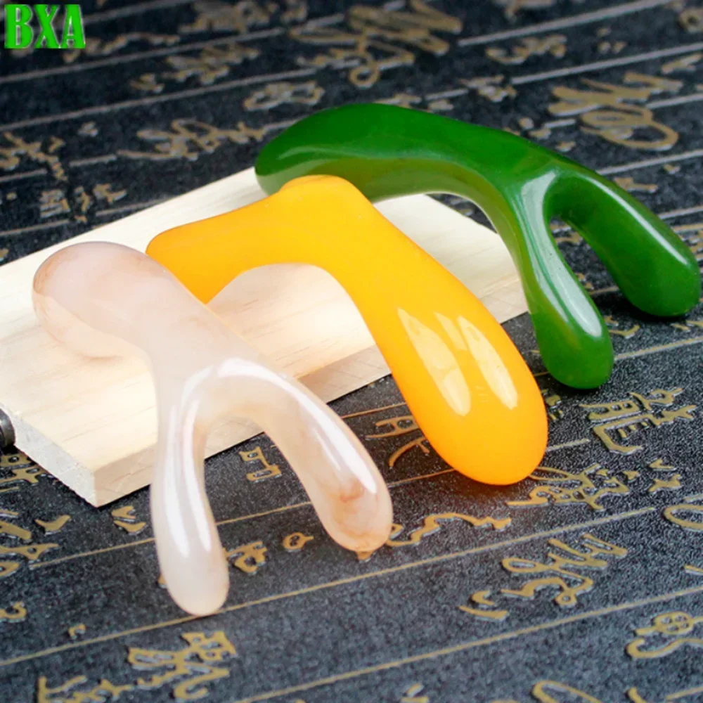 1PCS Gouache Board Nose Massage Trigger Point Y-shaped Fork Nose Massage Resin Face Lift Stone Scrape Face