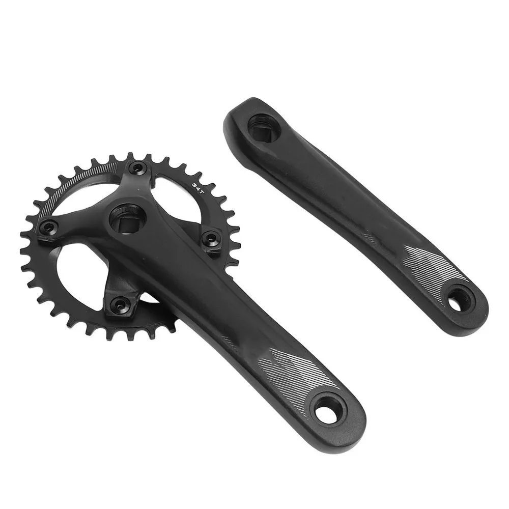 

104 BCD Bike Single Crankset 34T Aluminum Alloy Bike Crank Arm Set Lightweight 7-12 Speed Compatible Mountain Bike Crank Arm Set