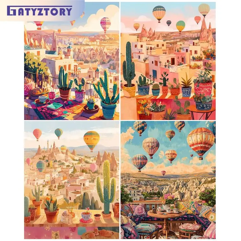 

GATYZTORY Acrylic Painting By Numbers For Adults With Frame 60x75cm City Scenery Modern Wall Art Picture By Numbers For Diy Gift