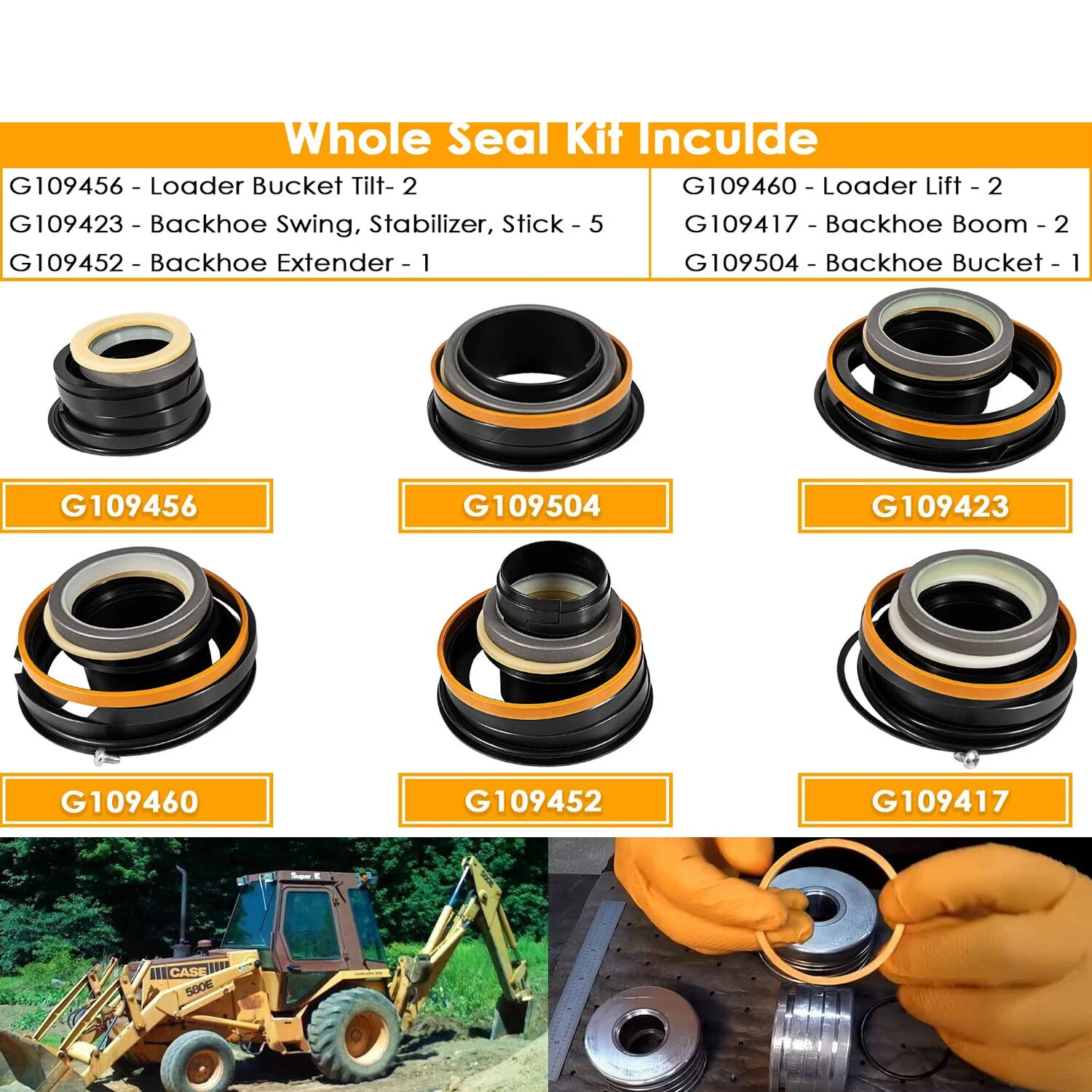 

Для корпуса 580E 580SE 580SD Комплект уплотнений гидравлического цилиндра всего машины G109456 и G109417, G109423, G109452, G109460 и G109504