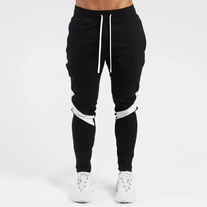 

Men's color-blocked mid-waist fleece corset trousers, suitable for daily fitness and outdoor activities, in autumn and winter