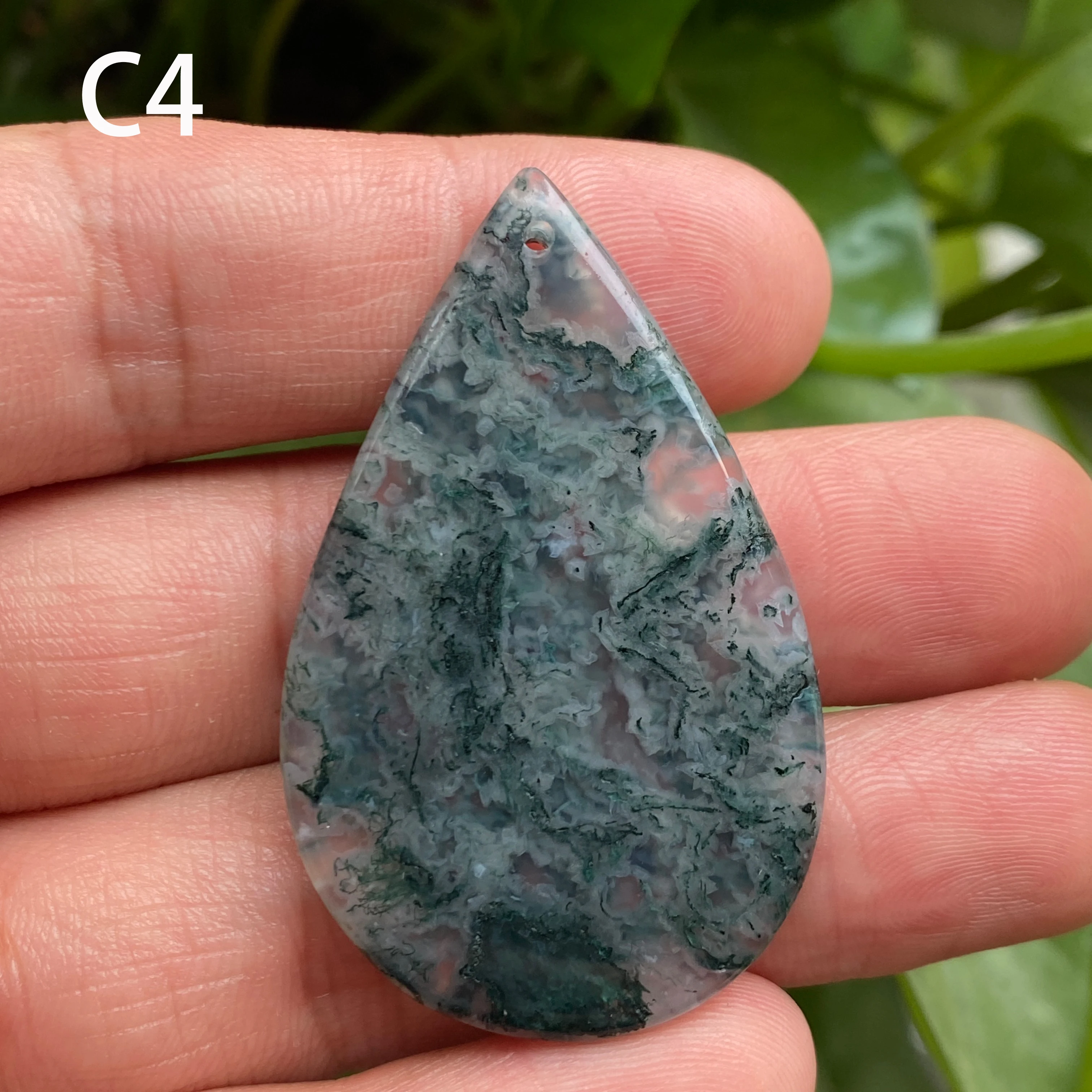 Natural Crystal Moss Agate, Water Drop Shape, Healing Gemstone, Reiki Energy Accessory, Polished Home Decorations, Gift