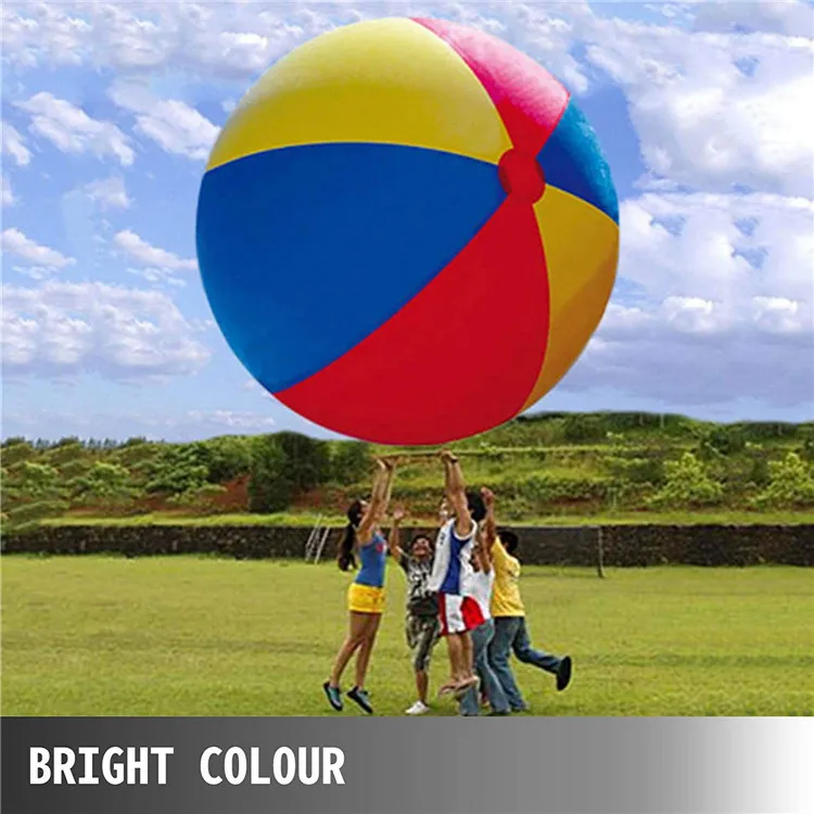 Buntes, großes aufblasbares Strandball- und Schläger-Set, 6-teiliges PVC-Wasserspielzeug für Spaß im Freien, geeignet für Größe 100/200 cm – Detail 3