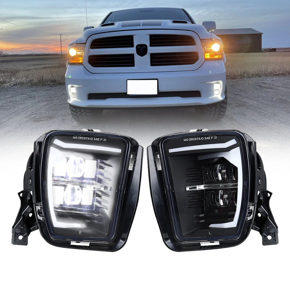 Verbesserte LED-Nebelscheinwerfer DRL für Dodge Ram 1500 2013–2018, Stoßstangen-Fahr-Nebelscheinwerfer