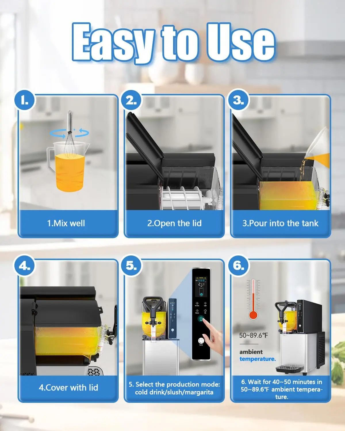 Serbatoio per PC per uso alimentare da 3 l/0,8 galloni, macchina per granite per granita Daiquiri Lemon Lime Slush, macchina per Margarita 230 W 110 V per Birthda