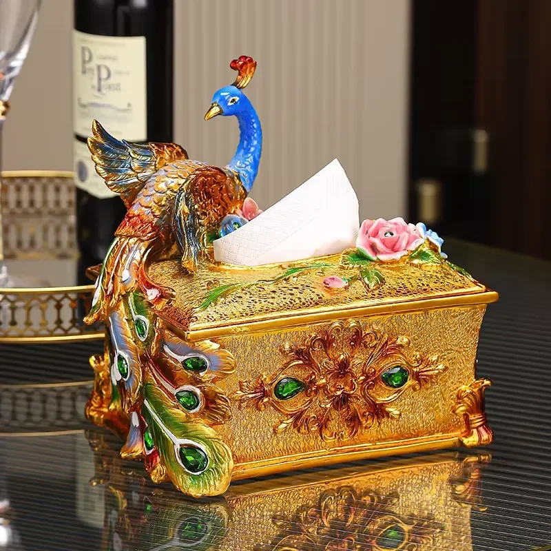 for R8.19 Creative New Chinoiserie Paper Box Household Napkin Box Living Room Coffee Table Decorative Storage Ornaments