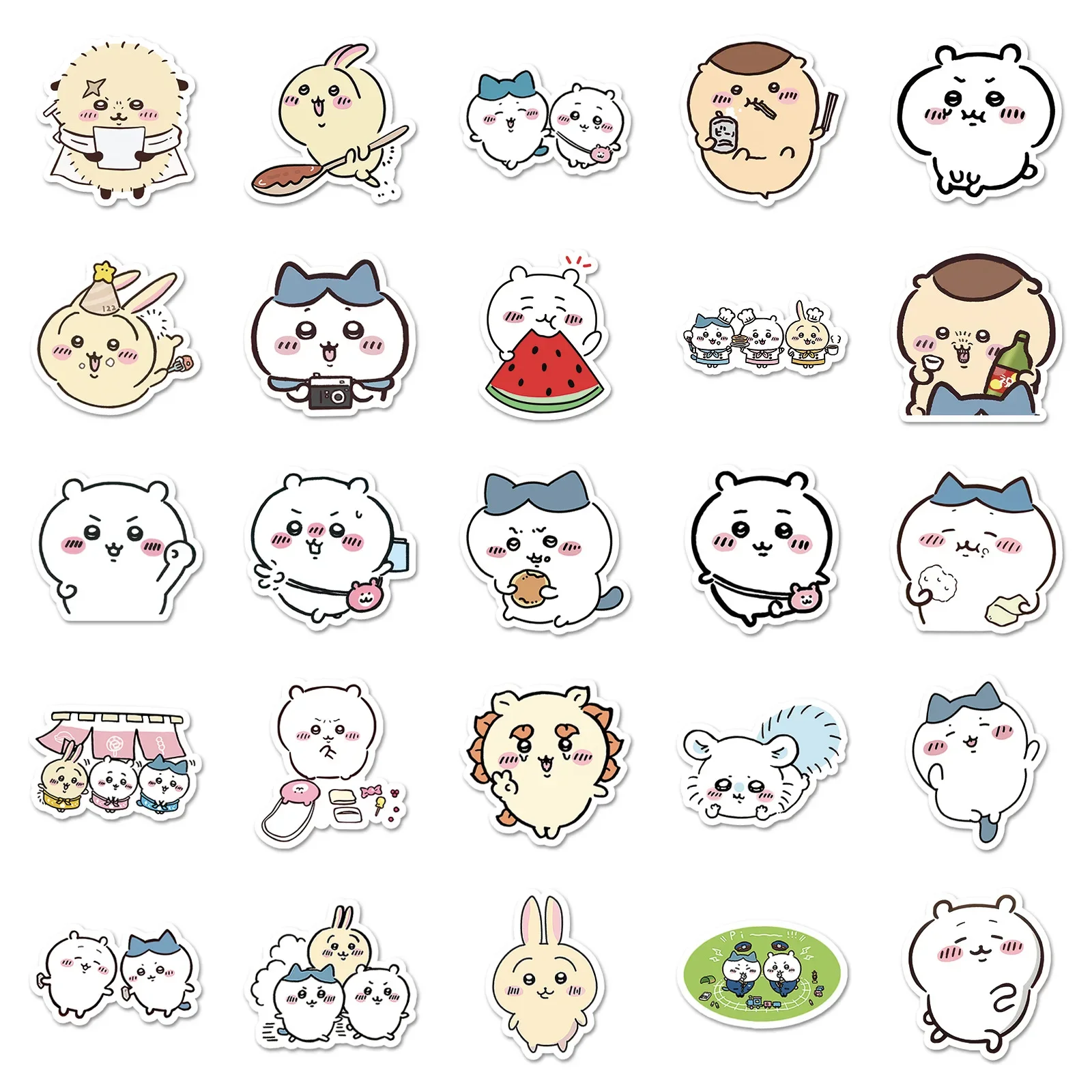 Cartoon Chikawa Aufkleber Roller Gitarre Wasserbecher Dekorationsaufkleber Anime Studentenbecher Gepäck DIY Handy Tablet Sticker – Detail 3