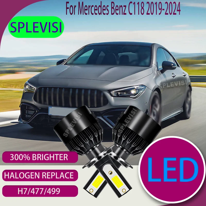

H7/477/499 LED High Low Beam Bulb Fan Cooled 360° All-Round Light 6000K For Mercedes Benz C118 2019 2020 2021 2022 2023 2024