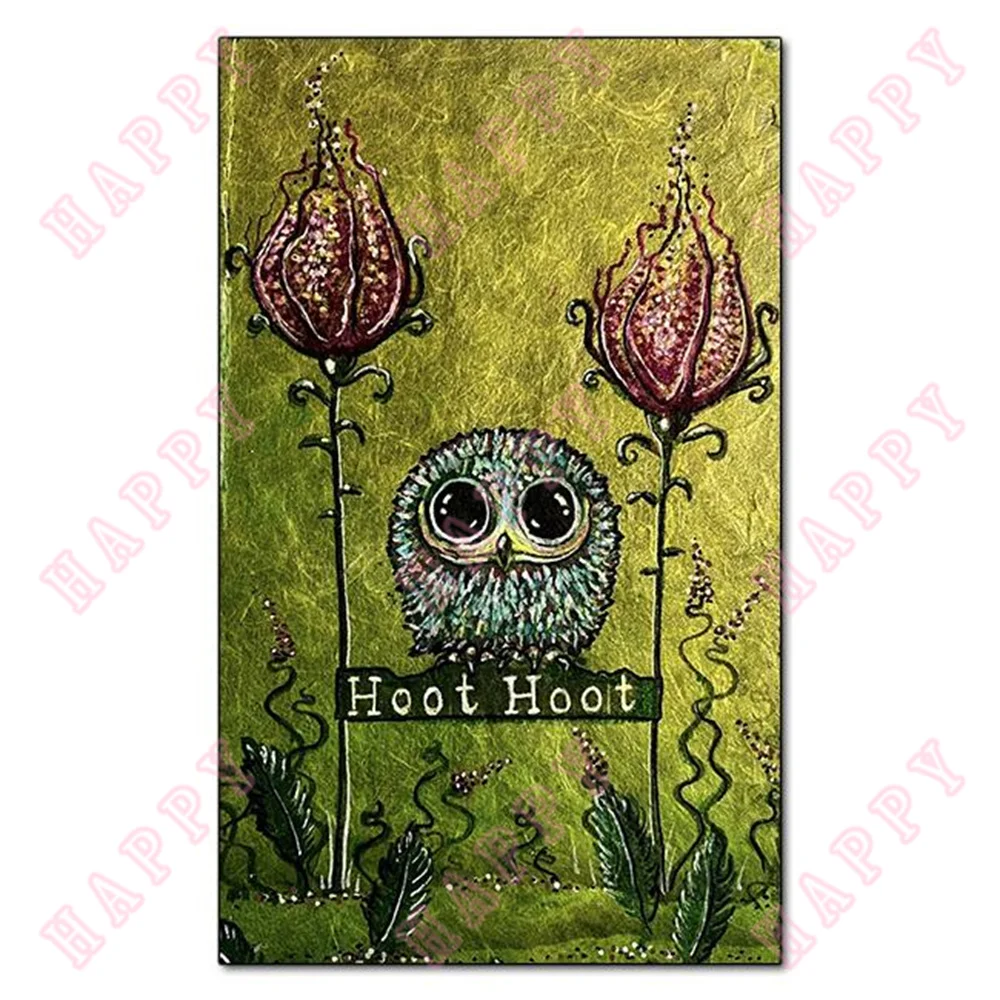 Metal Cutting Dies Stamps Owl Vine Branch Hare Ears Hair Strand Harmony DIY Scrapbook Envelope Greet Card Decorative Embossing