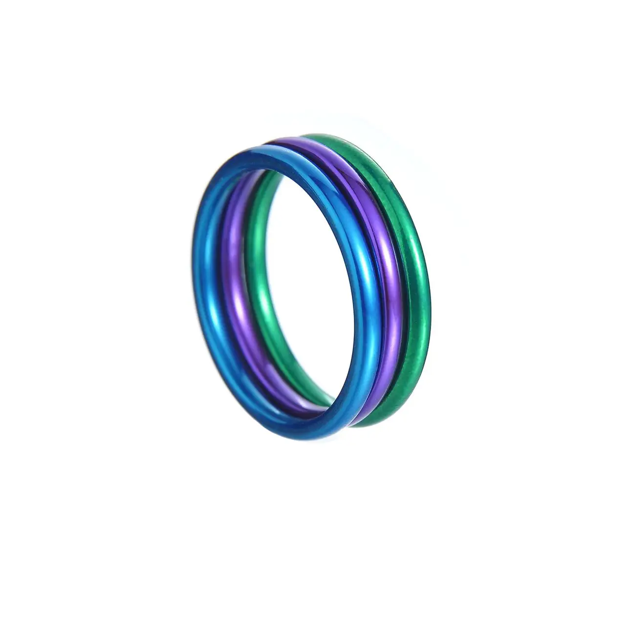 3Pcs/Set Fashion Women Multicolor Stainless Steel Stacking Rings Set Party Gift Ring Blue Green Purple Simple Small Jewelry