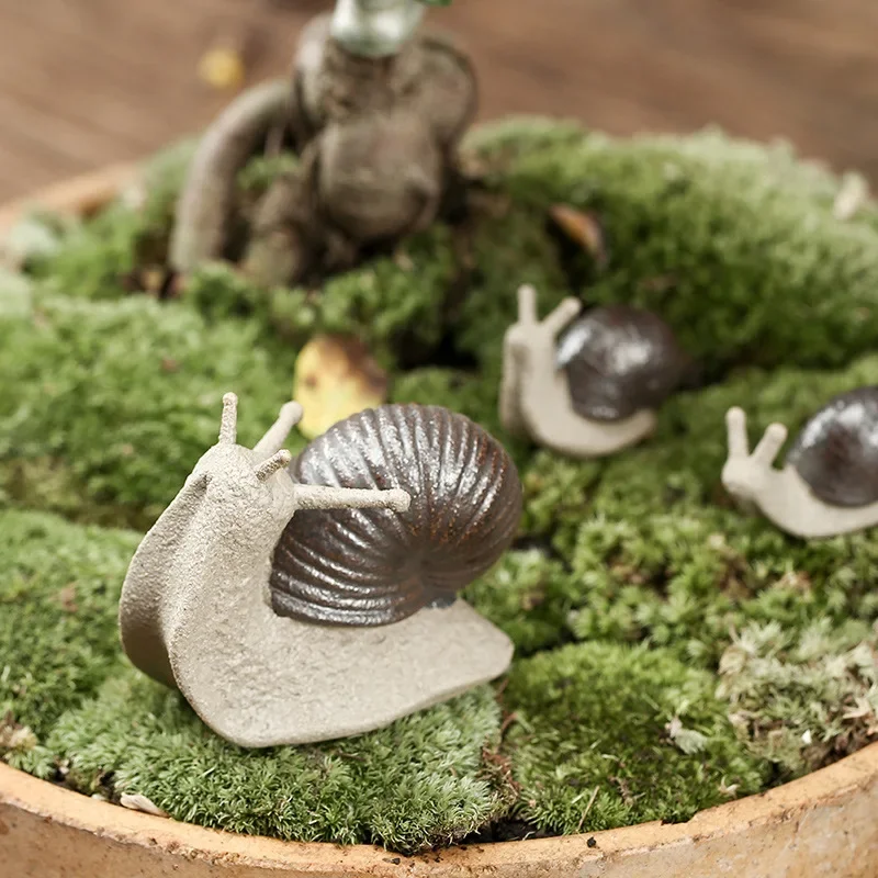 Tea Pets Snail Ornaments Succulent Flowerpot Simulation Ceramic Crafts Jewelry Home Garden Decoration Figurines & Miniatures