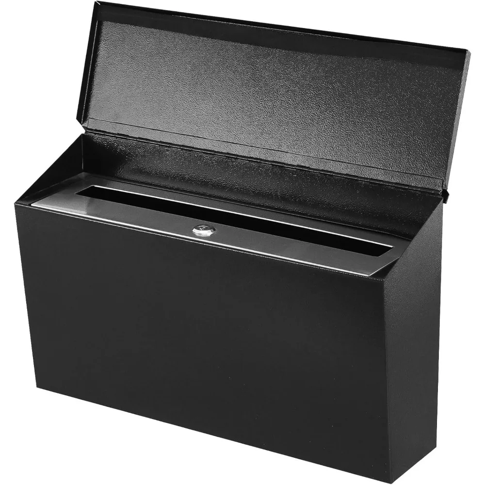 

Large Capacity Locking Wall Mount Mailbox with Key, Security Drop Box for Home Office Decorative, 15.7x9.9x4.9in