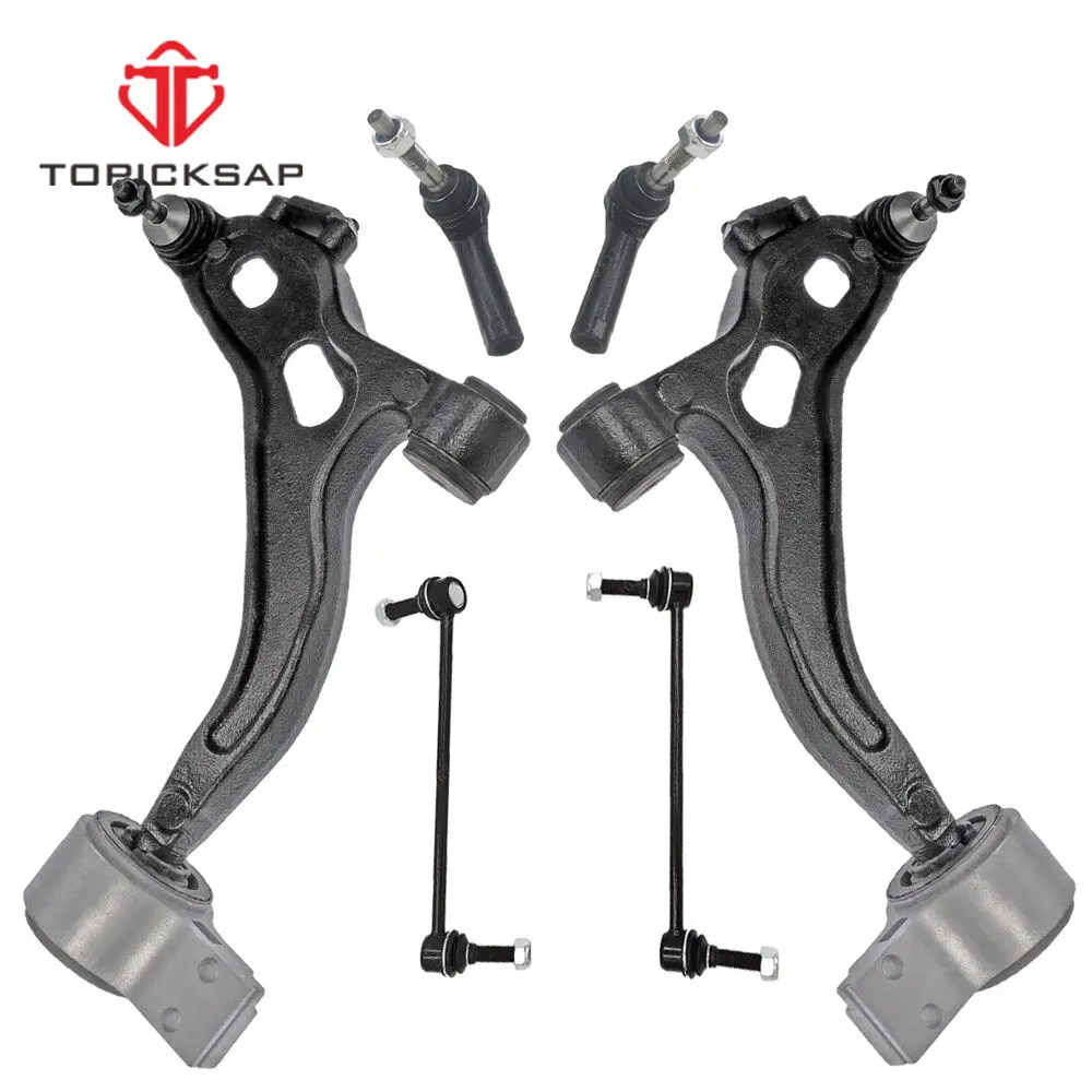 

TOPICKSAP 6pcs Front Lower Control Arm Sway Bar Link Outer Tie Rod End Set for Ford Taurus Flex Lincoln MKT MKS 2013 2014 - 2018