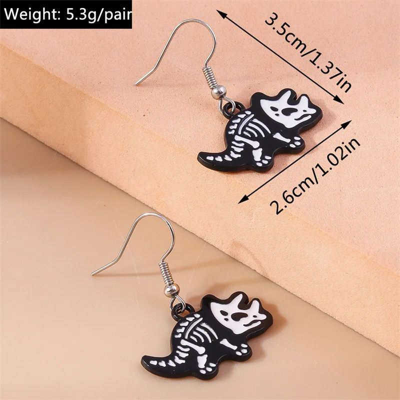 Aihua Fashion Halloween-Ohrringe, Emaille-Geister-, Skelett-, Kürbis-, Fledermaus- und Spinnen-Ohrringe für Damen, Halloween-Nacht-Party-Schmuck, Geschenke – Detail 5