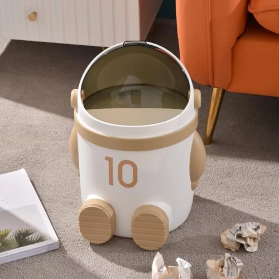 

Astronaut Trash Can 12 L/3.2 Gallon Bathroom Trash Can with Lid Cute Trash Bin for Plastic Garbage Can with Swing Lid Spaceman