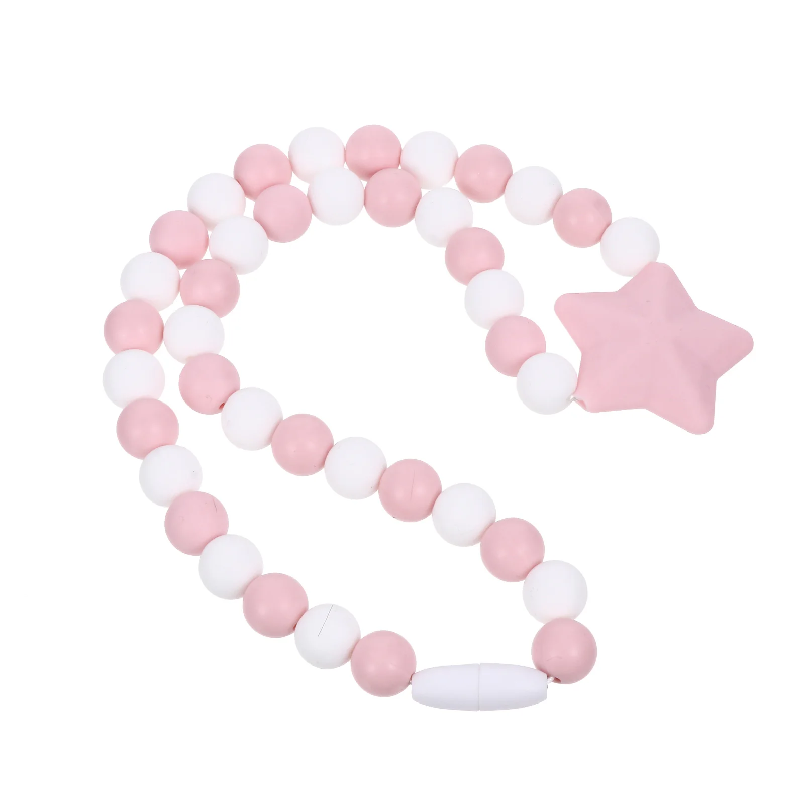 

Silicone Stars Chew Molar Chain Teether Adjustable Size Safe Soft Molar Teether Material Chew Necklace Promote Comfort