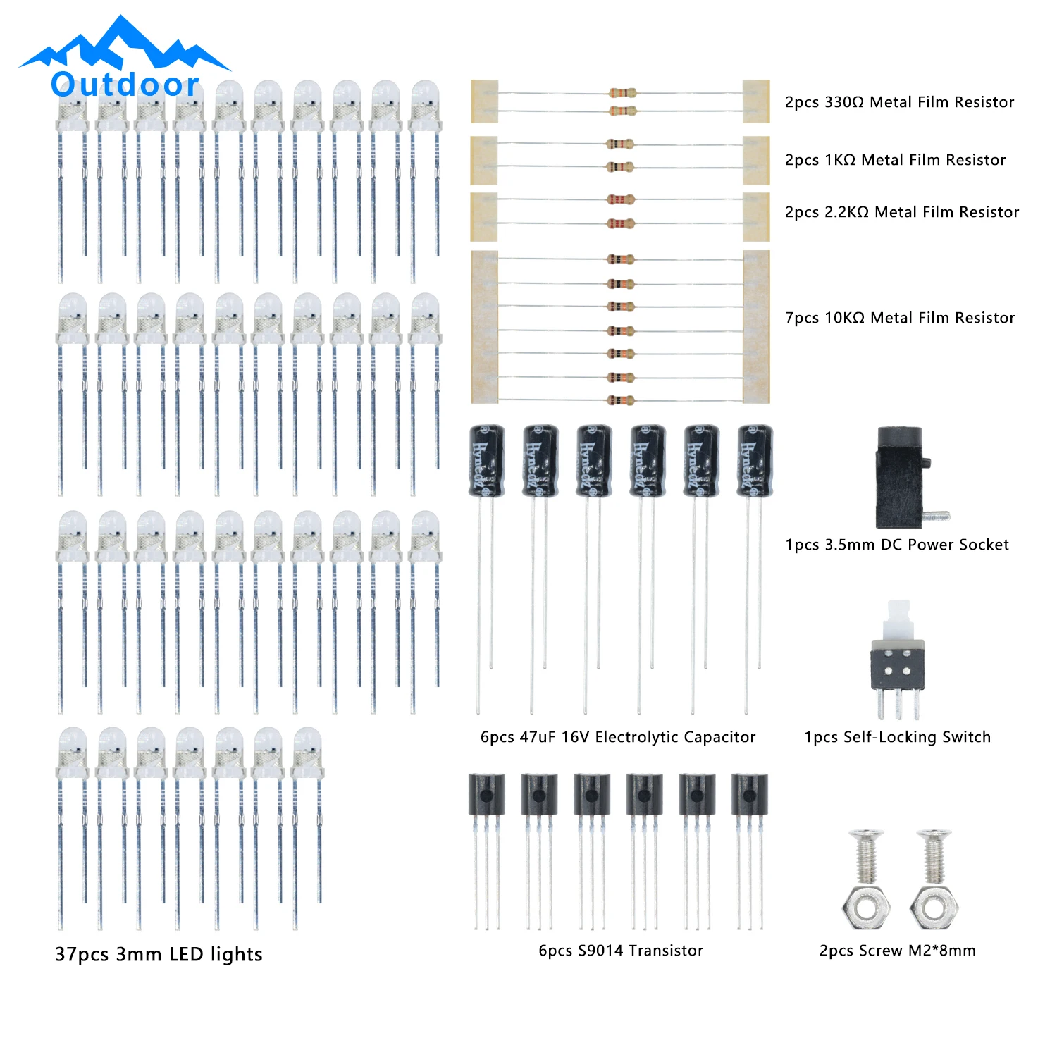 Christmas Trees Luminous Tube Module LED Circuit 7 Color Flashing Light-Emitting Module Electronic Learning Kit Holiday Decor