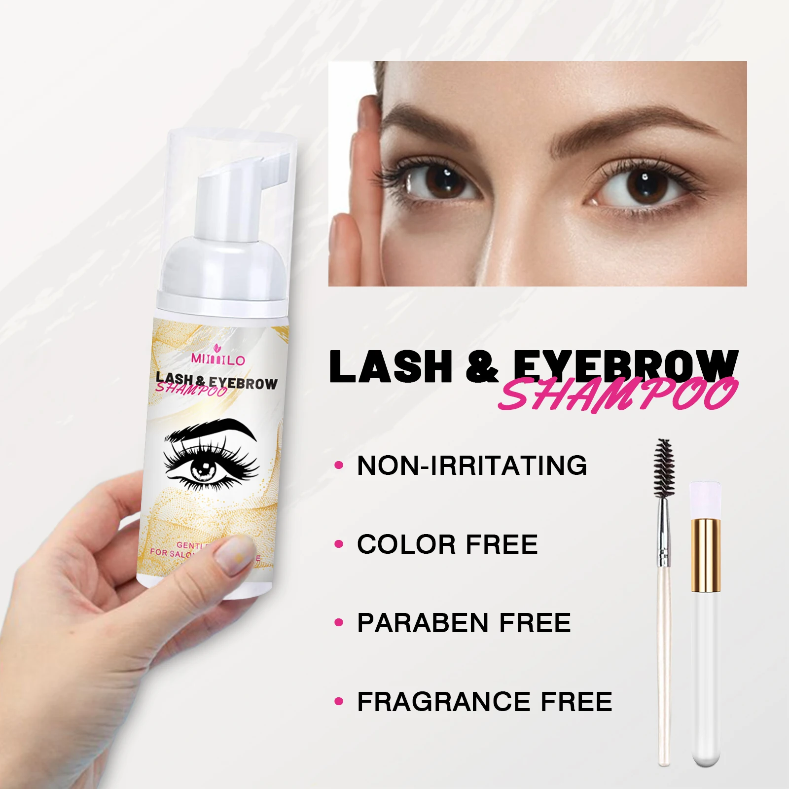 50ml Gentle Eyelash Cleansing Mousse - Rich Foam - Eyelash Care Shampoo - Non-irritating, Safe, False Eyelash Glue Remover