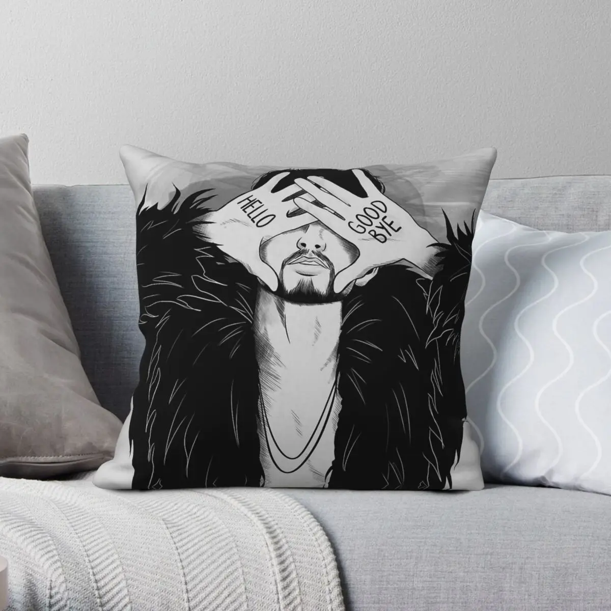 Umbrella Academy Klaus Hargreeves Square Pillowcase Polyester Linen Velvet Pattern Zip Decorative Home Cushion Cover 45x45