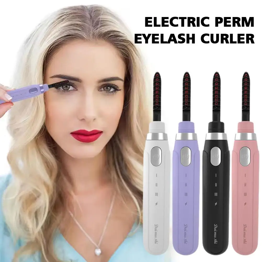 Heating Eyelash Curler Long-lasting Electric Makeup Eyelashes Adjustable Curler Makeu Eyelash Natural Long Lasting Heating K8G7