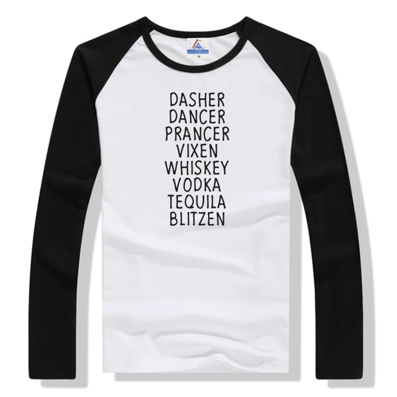 Dancer Whiskey Vodka Tequila Shirt Christmas Clothing Women Funny Christmas Shirt Reindeer Shirt Holiday Party Tops M