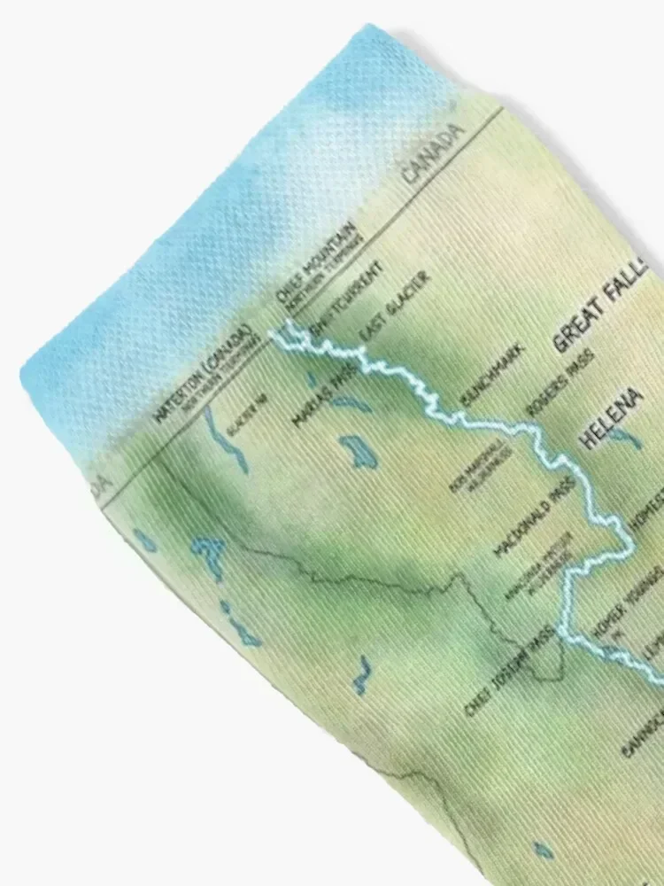 Continental Divide Trail Map Socks anti-slip Heating sock sport Hiking boots Socks For Man Women's