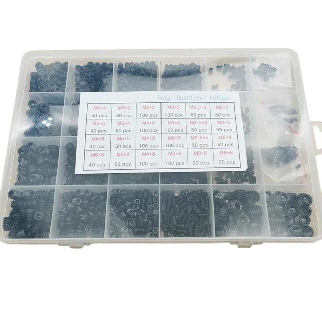 1500pcs  Carbon steel countersunk set screw; Carbon steel cup point set screw