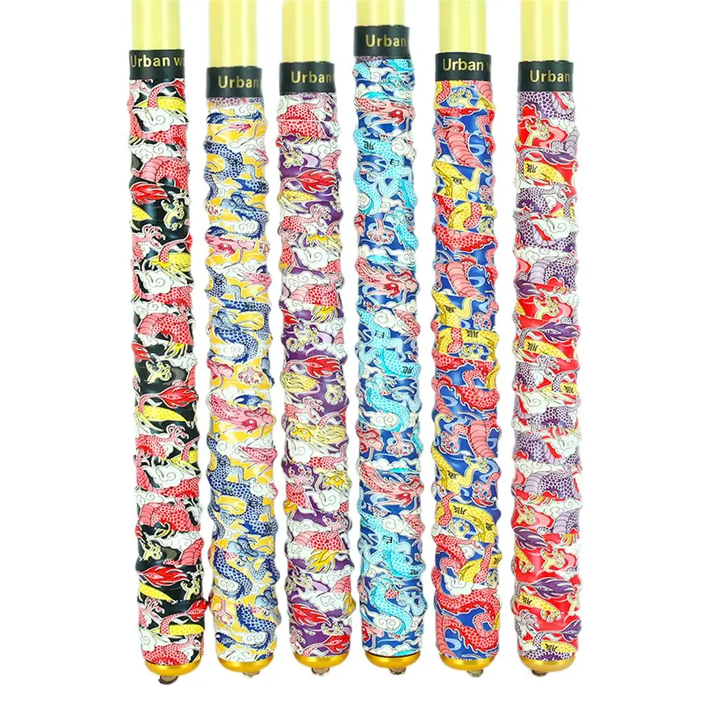 Dragon Pattern Fishing Rod Sweatband Sweat Absorbing Keel Design Tennis Grip Tape Shock Absorption Thicken Badminton Overgrips