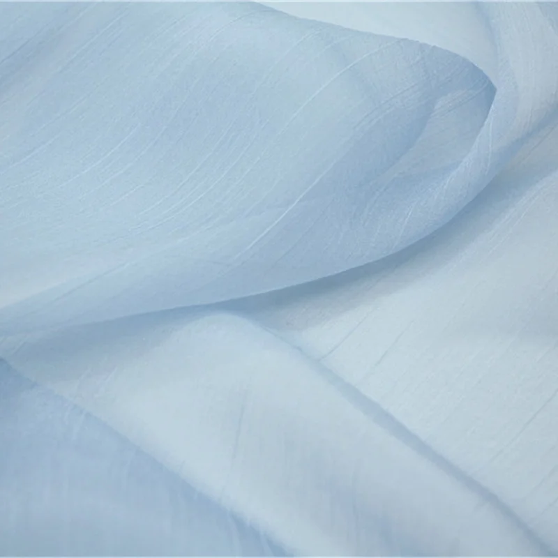 

Chiffon Gauze Fabric Dra Semi-Transparent Blue Hanfu Dr Material DIY Home Crt Fiber Material for Clothing