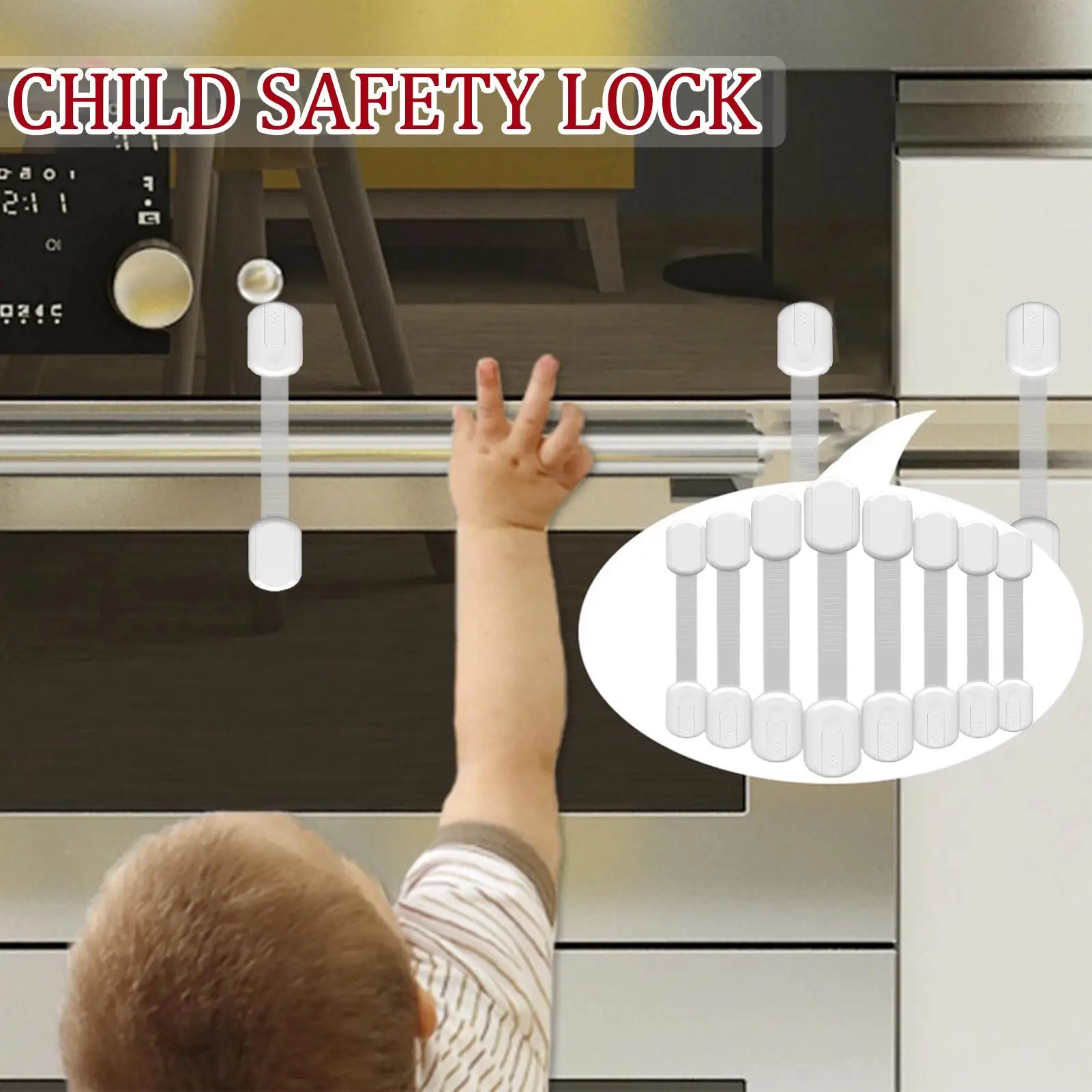 Child Cabinet Locks Childproof Door Drawer Latches Safety Locking Latch With Secure Closure For Kitchen Refrigerator Freezer