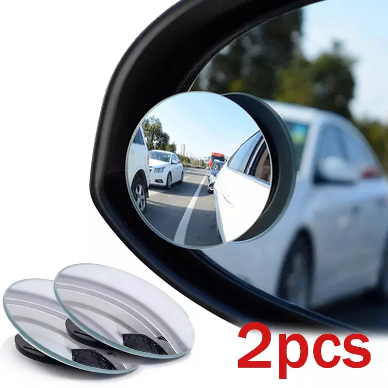 

2Pcs 360 Degree Car Blind Spot Rear View Mirror Wide Angle Adjustable Car Reverse Auxiliary Rearview Convex Mirror Accessories